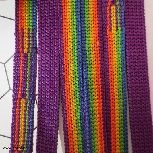 regenbogen auf violett Obijime, geflochten
