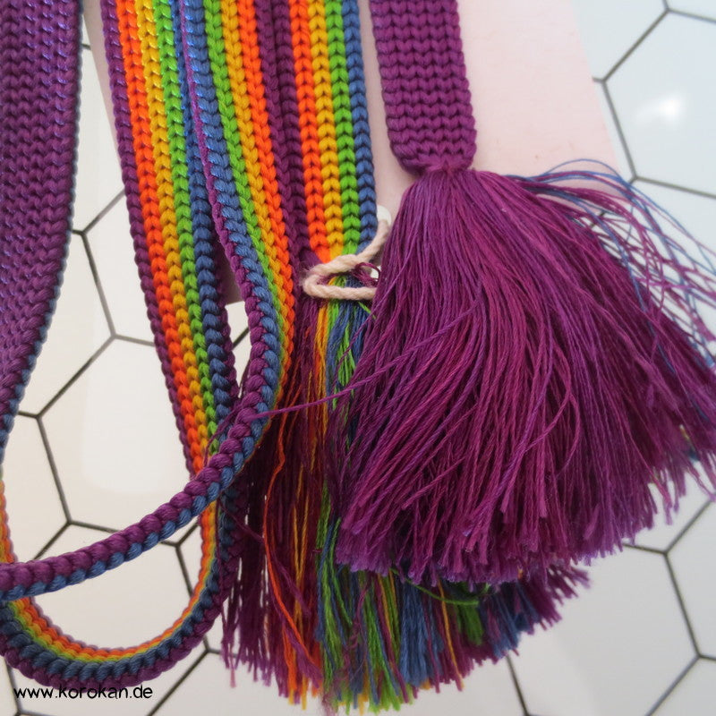 regenbogen auf violett Obijime, geflochten