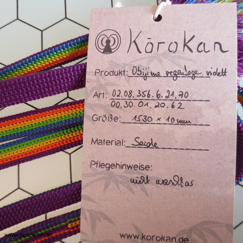 regenbogen auf violett Obijime, geflochten