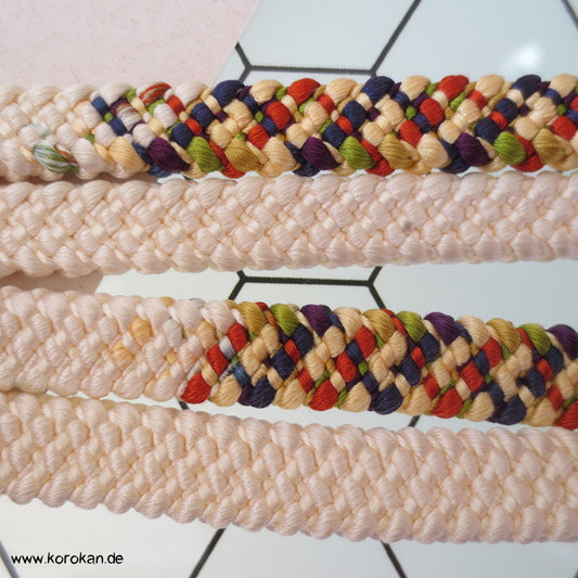 hell, bunte Abschnitte Obijime, geflochten