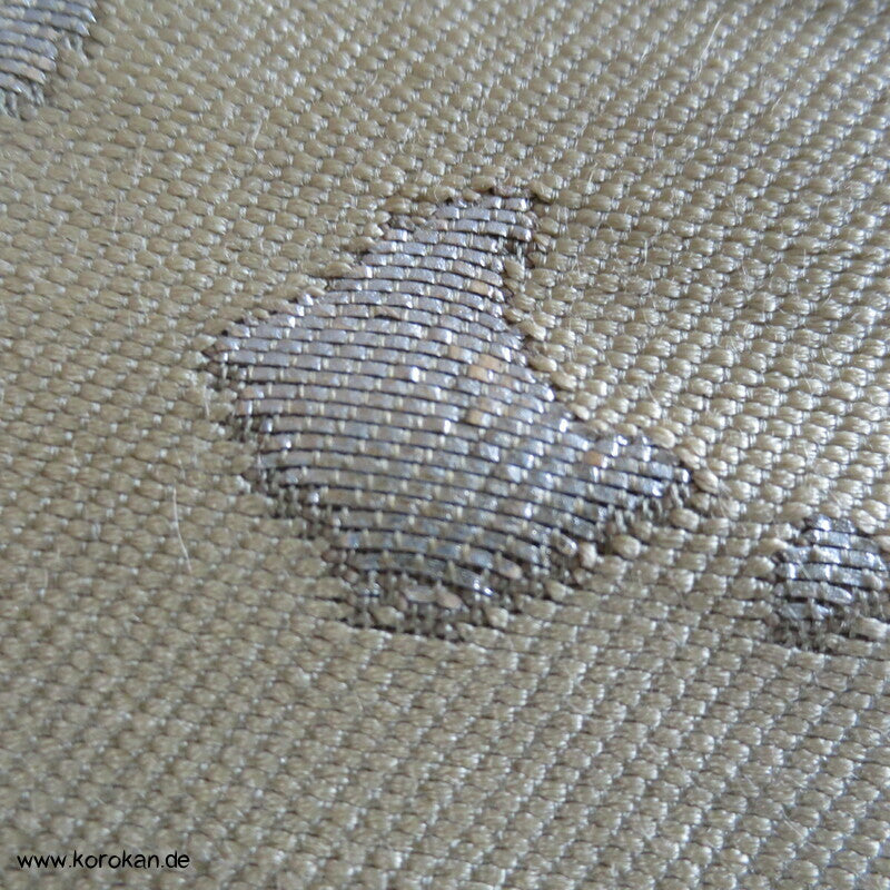 Japan Koi, Karo und Blüten Nagoya Obi Seidenbrokat Kimonogürtel