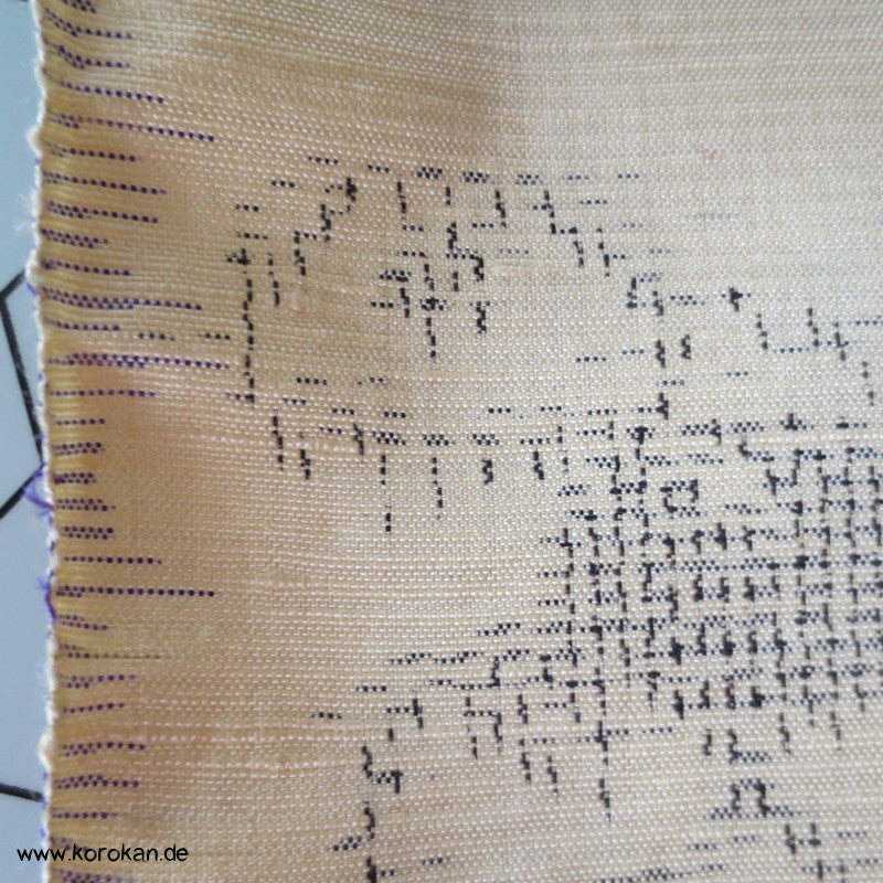 Früchte am Zweig Kasuri Tsumugi Kimono Seide