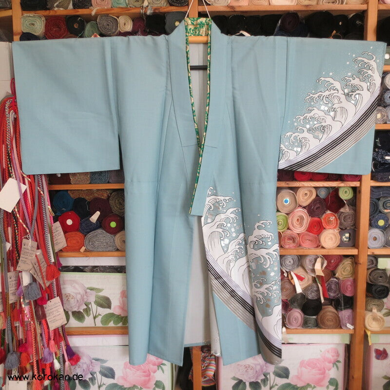 wilde Wellenkämme Hitoe Hakama Ue kurzer Kimono