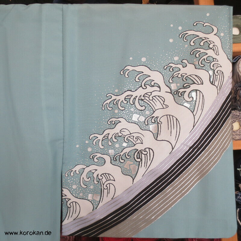 wilde Wellenkämme Hitoe Hakama Ue kurzer Kimono