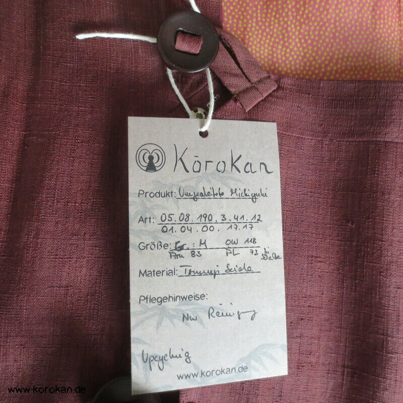 umgearbeitete Michiyuki Kimono Jacke - braune Tsumugi Seide