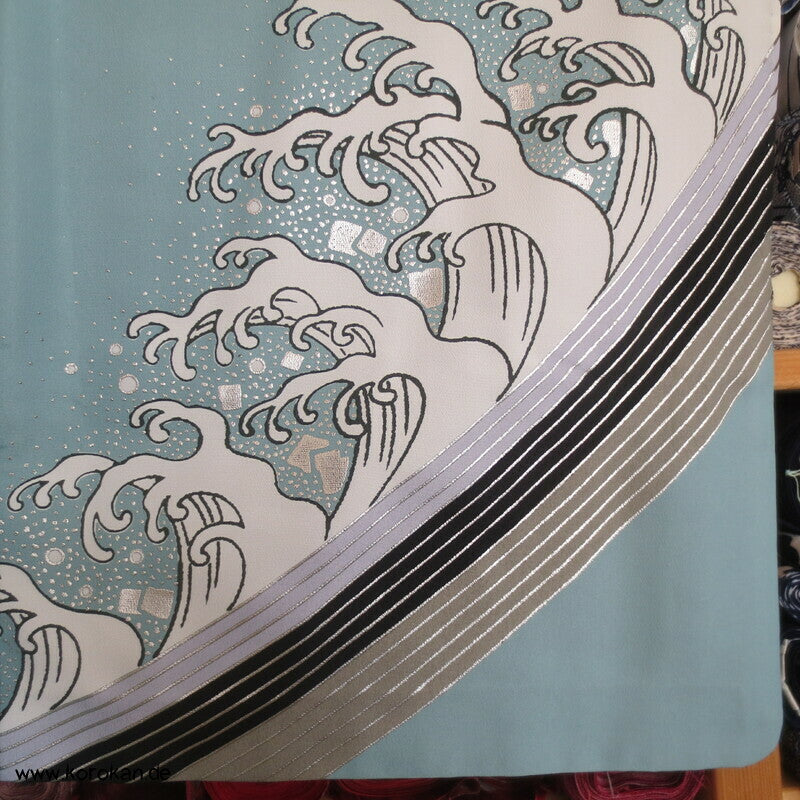 wilde Wellenkämme Hitoe Hakama Ue kurzer Kimono