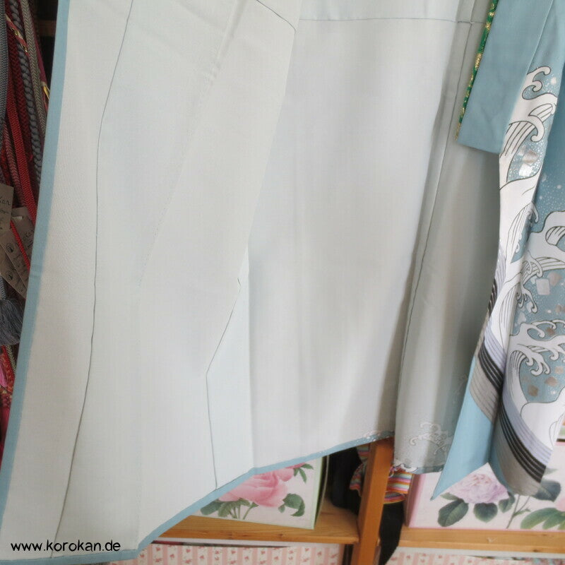 wilde Wellenkämme Hitoe Hakama Ue kurzer Kimono