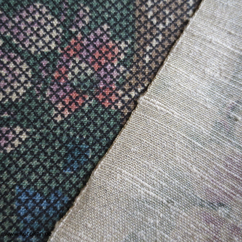 Michinagadori Druck Tsumugi Kimono Seide