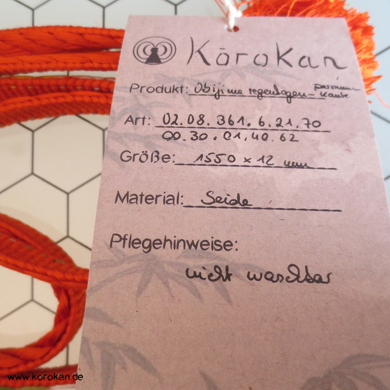 persimmon mit regenbogen Kante Obijime, geflochten