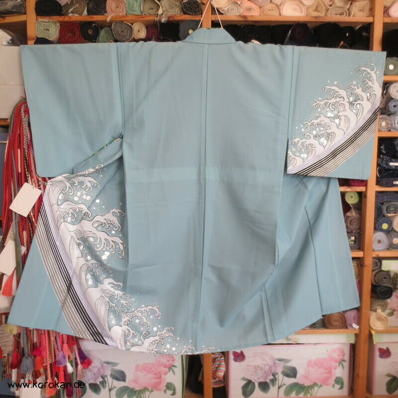 wilde Wellenkämme Hitoe Hakama Ue kurzer Kimono