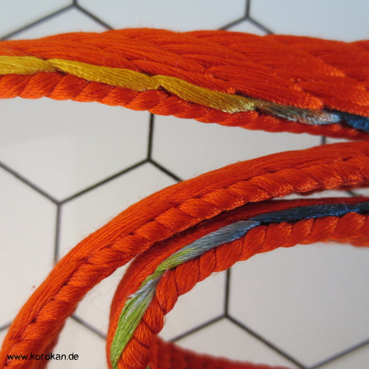 persimmon mit regenbogen Kante Obijime, geflochten