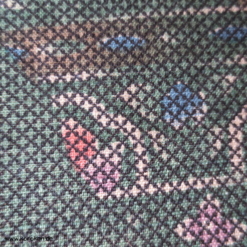 Michinagadori Druck Tsumugi Kimono Seide