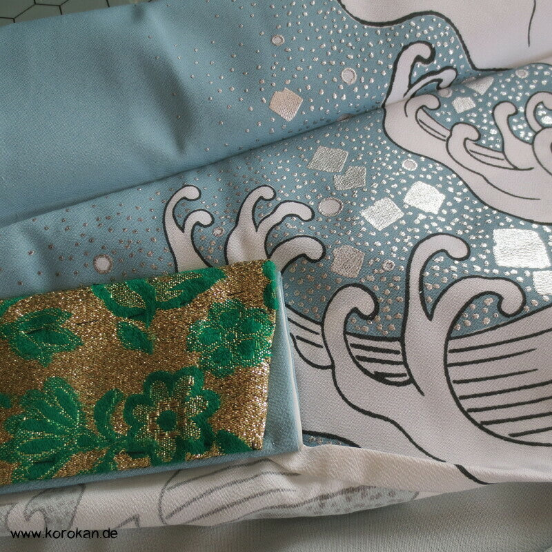 wilde Wellenkämme Hitoe Hakama Ue kurzer Kimono