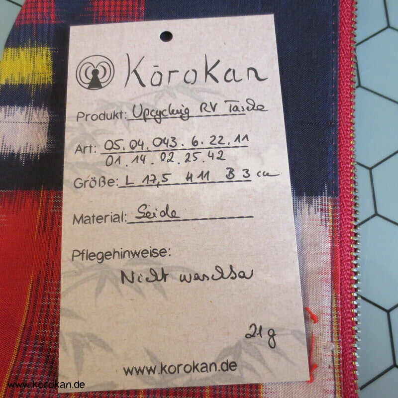 japanische Upcycling Meisen Tasche mit Reißverschluss, Varianten