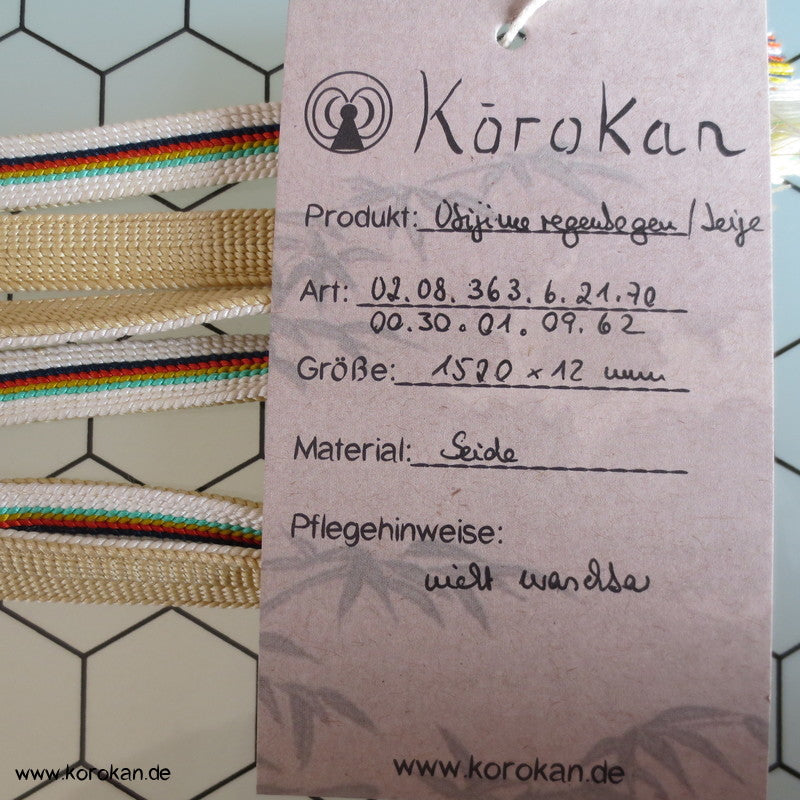 regenbogen auf beige Obijime, geflochten