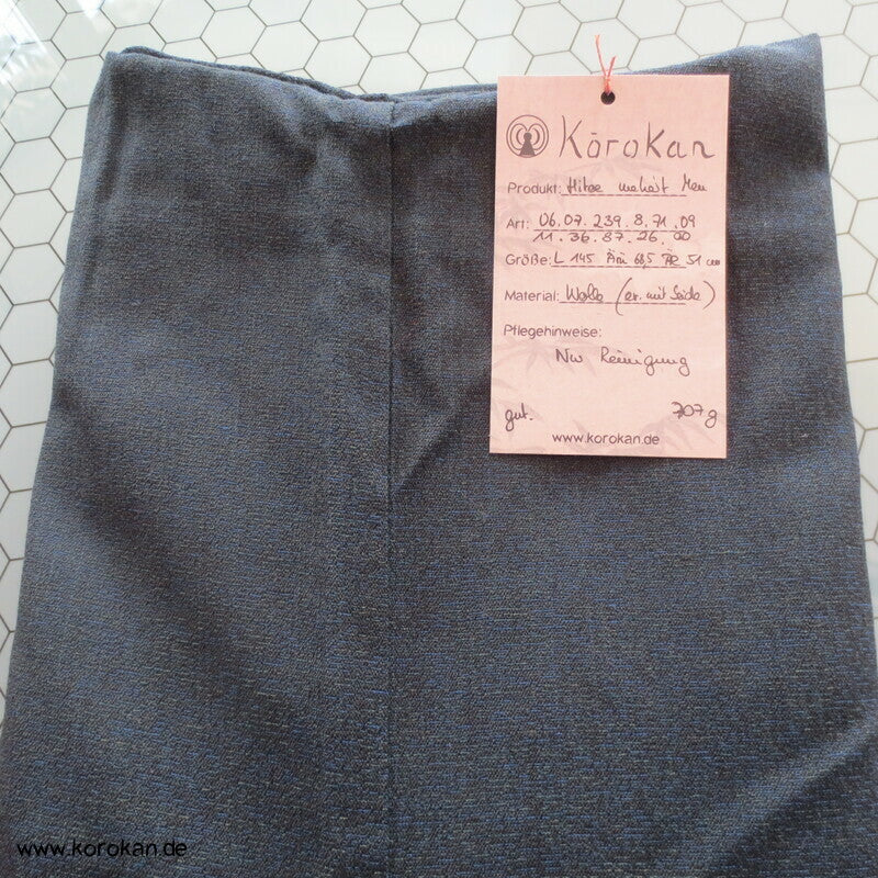 original japanischer dunkelblau melierter Woll Hitoe Männer Kimono