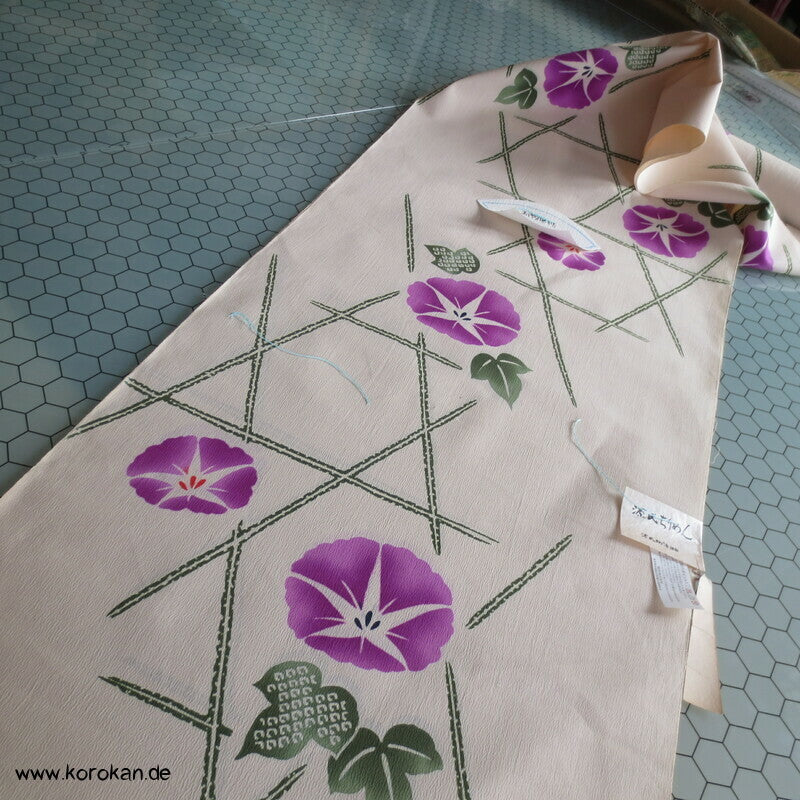 japanische Asagao Prachtwinden Yukata Kimono Baumwoll Krepp Stoffrolle