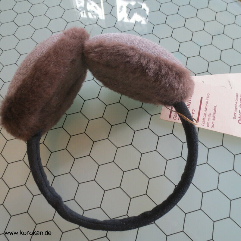 Muji Earmuffs, braun, Wolle / Acryl, mit Bügel