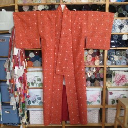 Shippo Kasuri Tsumugi Kimono