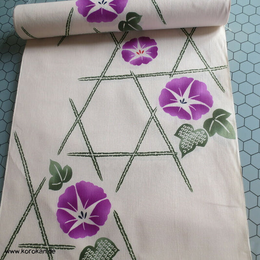 japanische Asagao Prachtwinden Yukata Kimono Baumwoll Krepp Stoffrolle