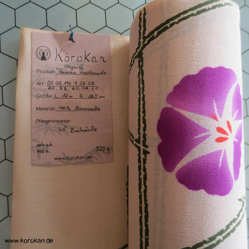 japanische Asagao Prachtwinden Yukata Kimono Baumwoll Krepp Stoffrolle