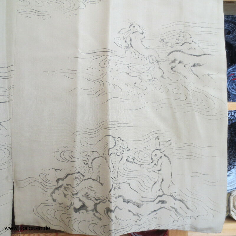 antikes Manga Muster Juban Männer Unter Kimono, Seide