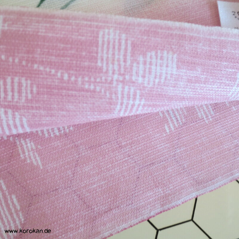 japanische Ballonblumen auf rosa Yukata Kimono Hanf / Baumwolle