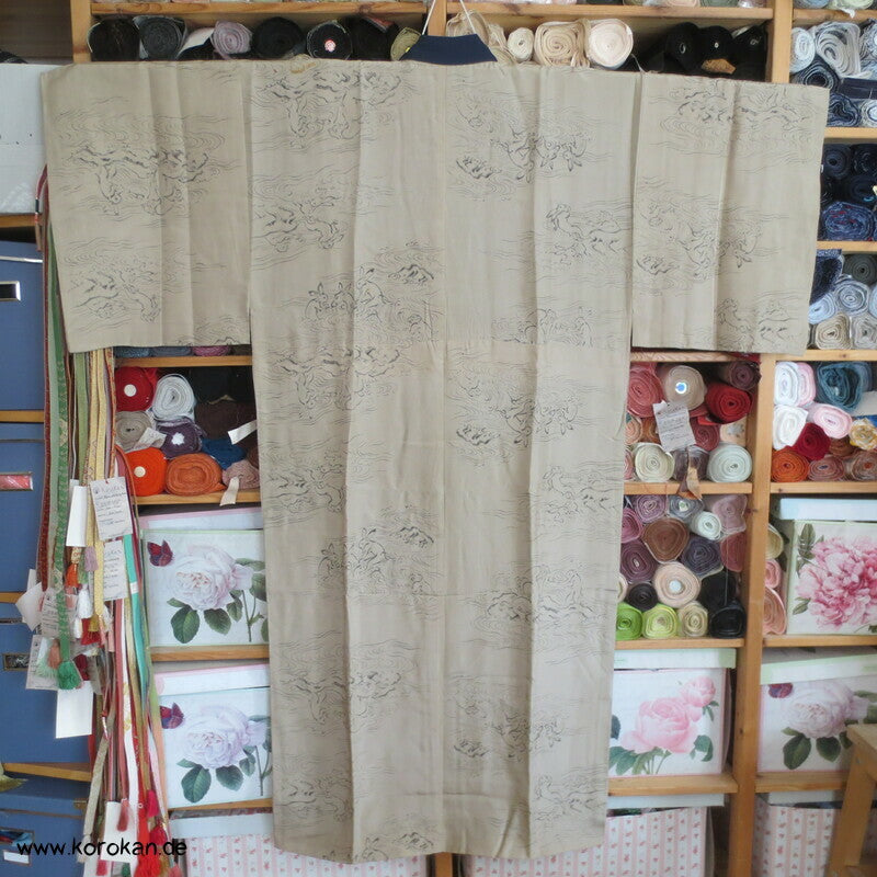 antikes Manga Muster Juban Männer Unter Kimono, Seide