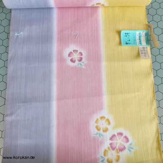 japanische Nadeshiko pastell Streifen Yukata Kimono Hanf / Baumwolle