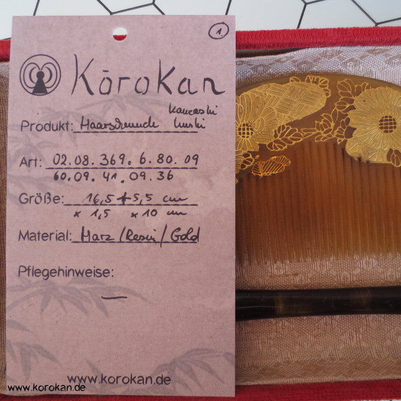 antike japanische Sets aus Kushi und Kanzashi Haarkamm und Stab