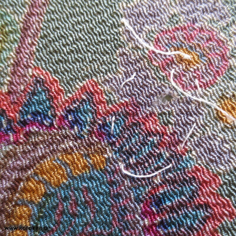 Kimono Seidenstoffrolle, Bingata, unbenutzt mit Fehlern