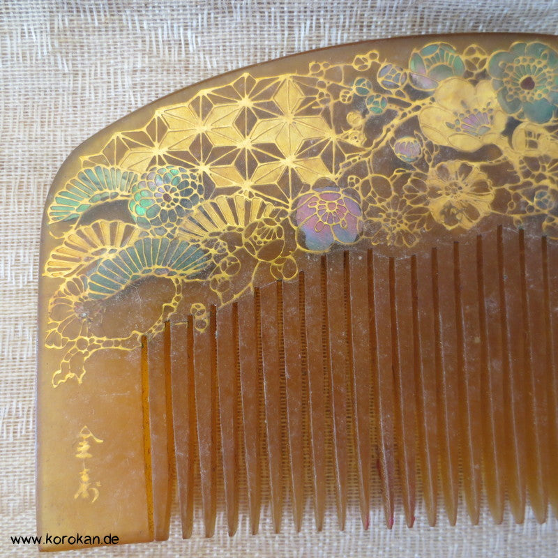 antike japanische Sets aus Kushi und Kanzashi Haarkamm und Stab