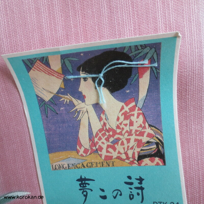 japanische Nadeshiko pastell Streifen Yukata Kimono Hanf / Baumwolle