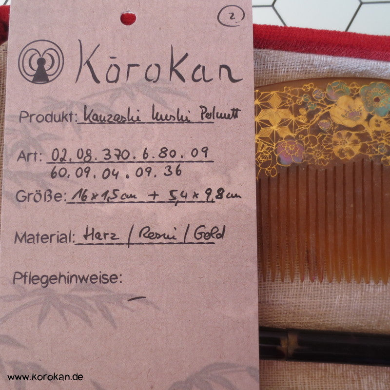 antike japanische Sets aus Kushi und Kanzashi Haarkamm und Stab