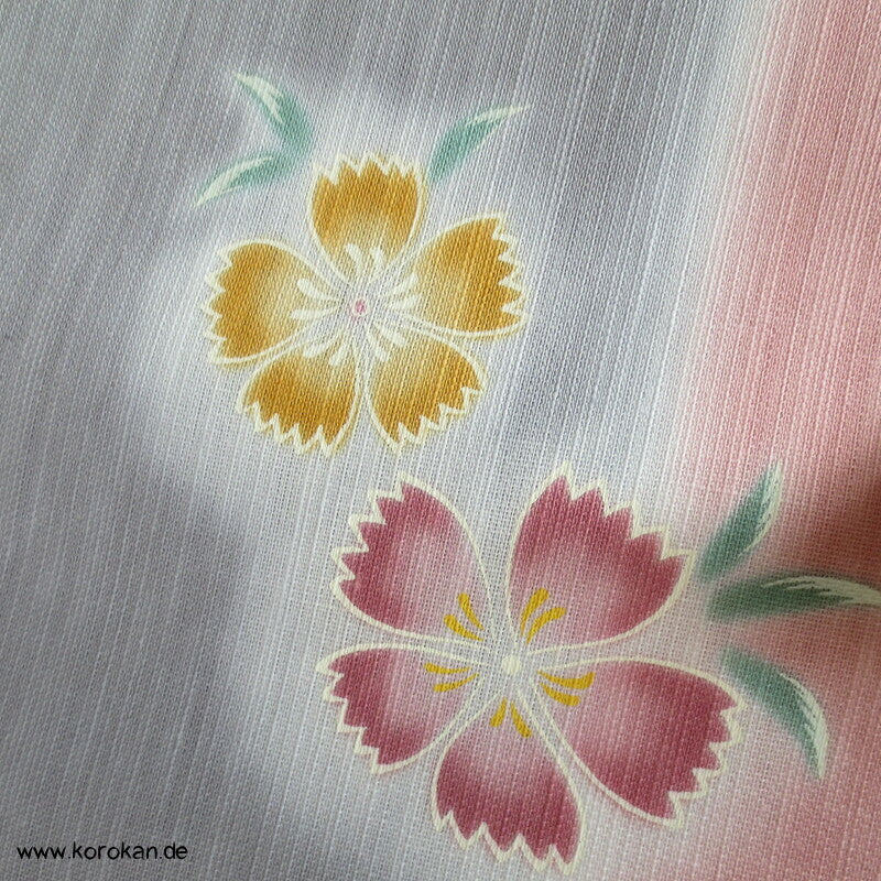 japanische Nadeshiko pastell Streifen Yukata Kimono Hanf / Baumwolle