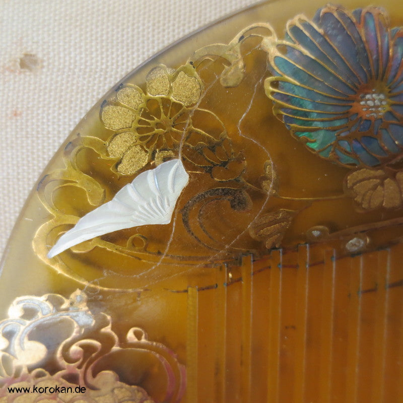 antike japanische Sets aus Kushi und Kanzashi Haarkamm und Stab