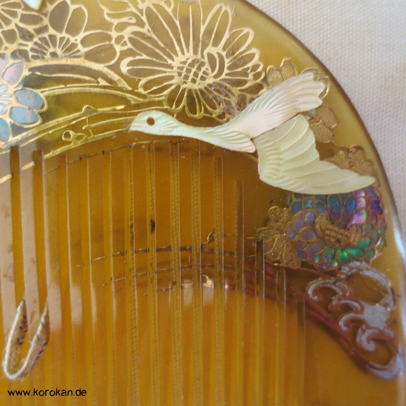 antike japanische Sets aus Kushi und Kanzashi Haarkamm und Stab
