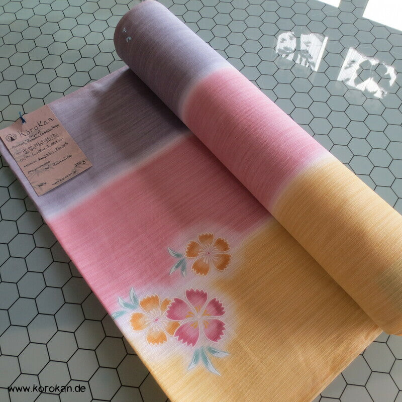 japanische Nadeshiko pastell Streifen Yukata Kimono Hanf / Baumwolle