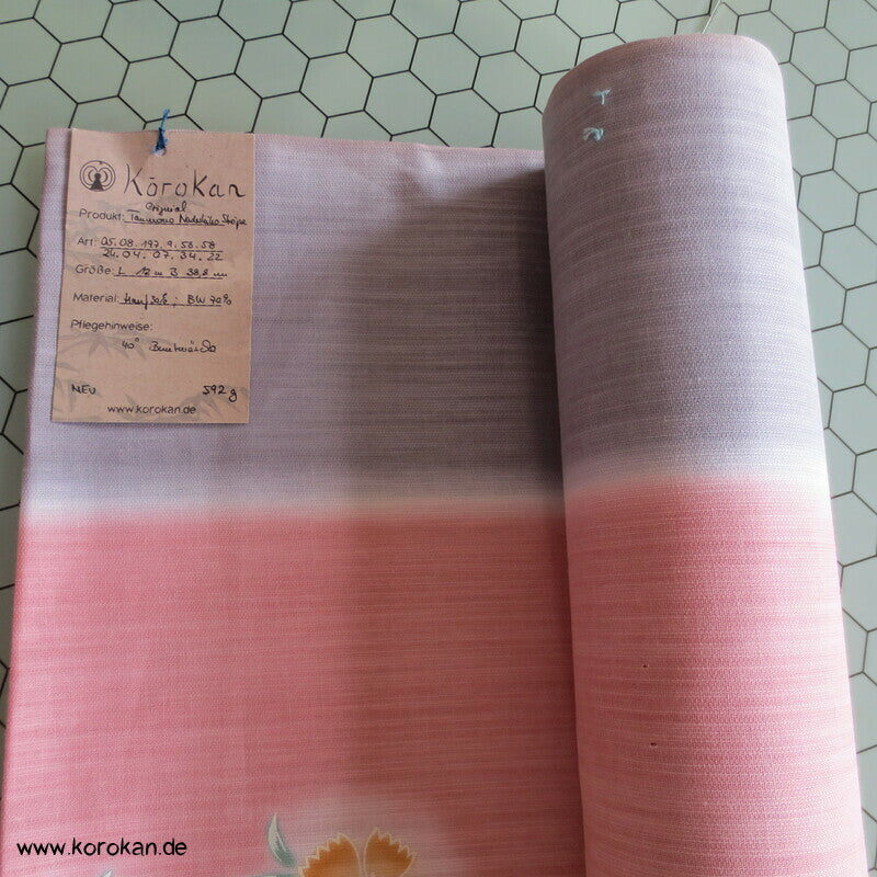 japanische Nadeshiko pastell Streifen Yukata Kimono Hanf / Baumwolle