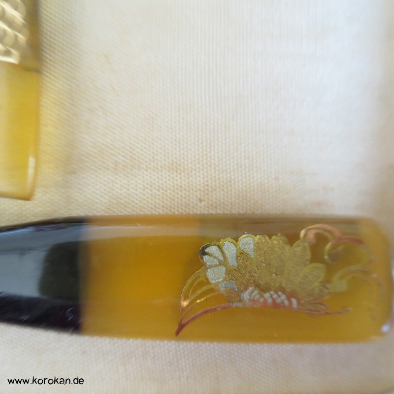 antike japanische Sets aus Kushi und Kanzashi Haarkamm und Stab