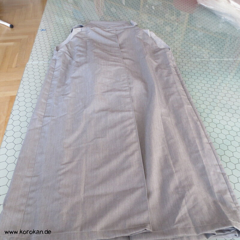 hellgrau melierte Hakama - Umanori Polyester Kimono Hose