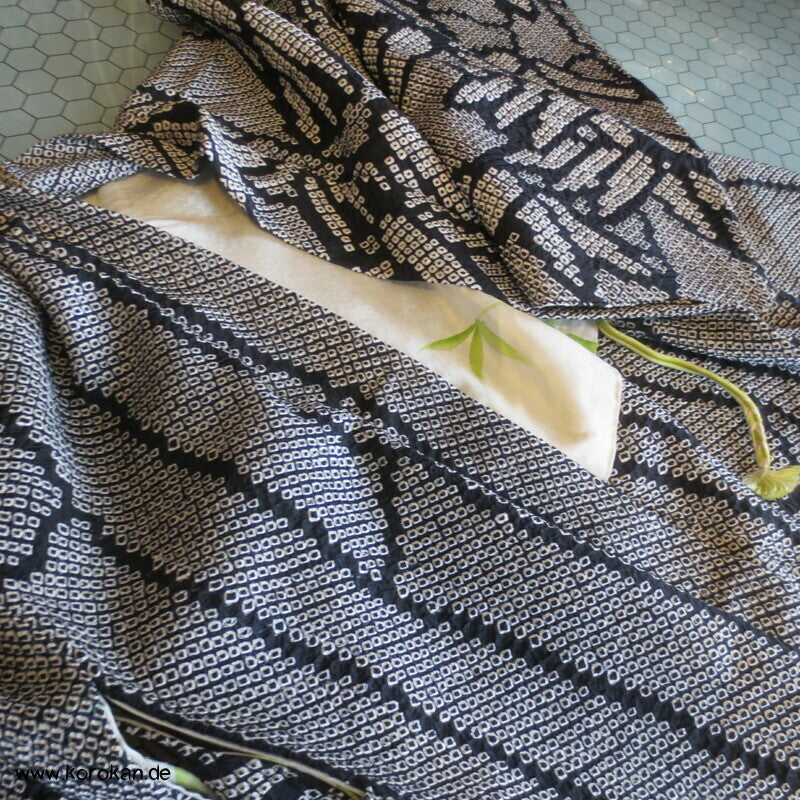 Full Shibori Bambus Haori Kimono Jacke, mit Himo