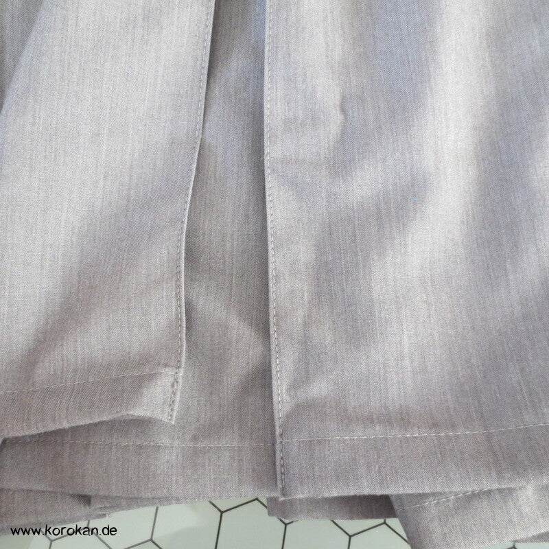 hellgrau melierte Hakama - Umanori Polyester Kimono Hose