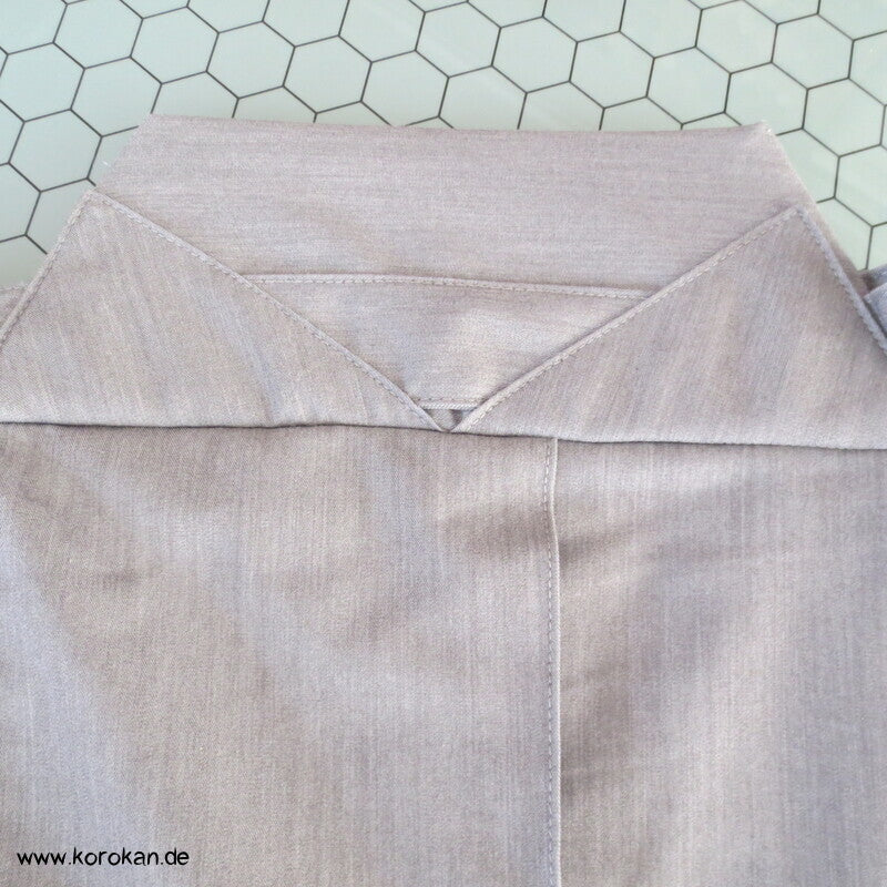 hellgrau melierte Hakama - Umanori Polyester Kimono Hose