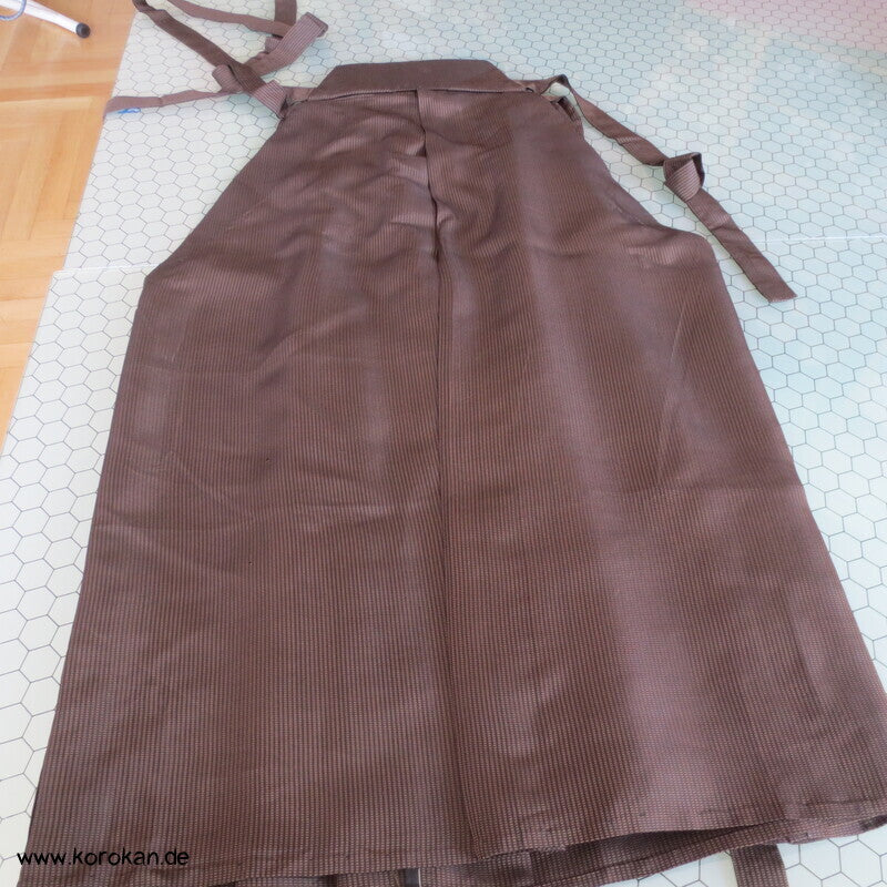 braun schwarz Streifen Seiden Hakama - Andon