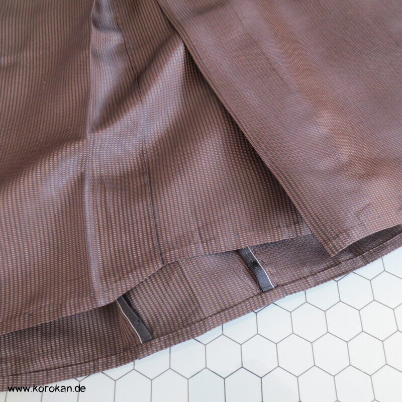 braun schwarz Streifen Seiden Hakama - Andon
