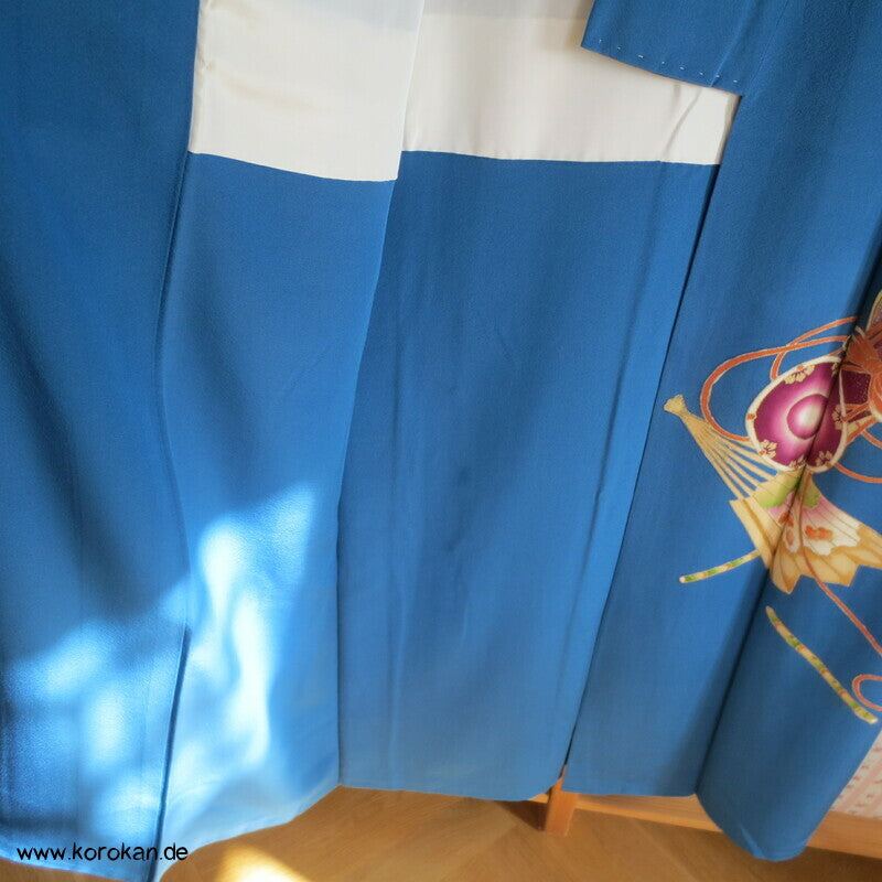 Trommel, Flöte und Fächer Iro Tomesode Kimono Seidencrepe