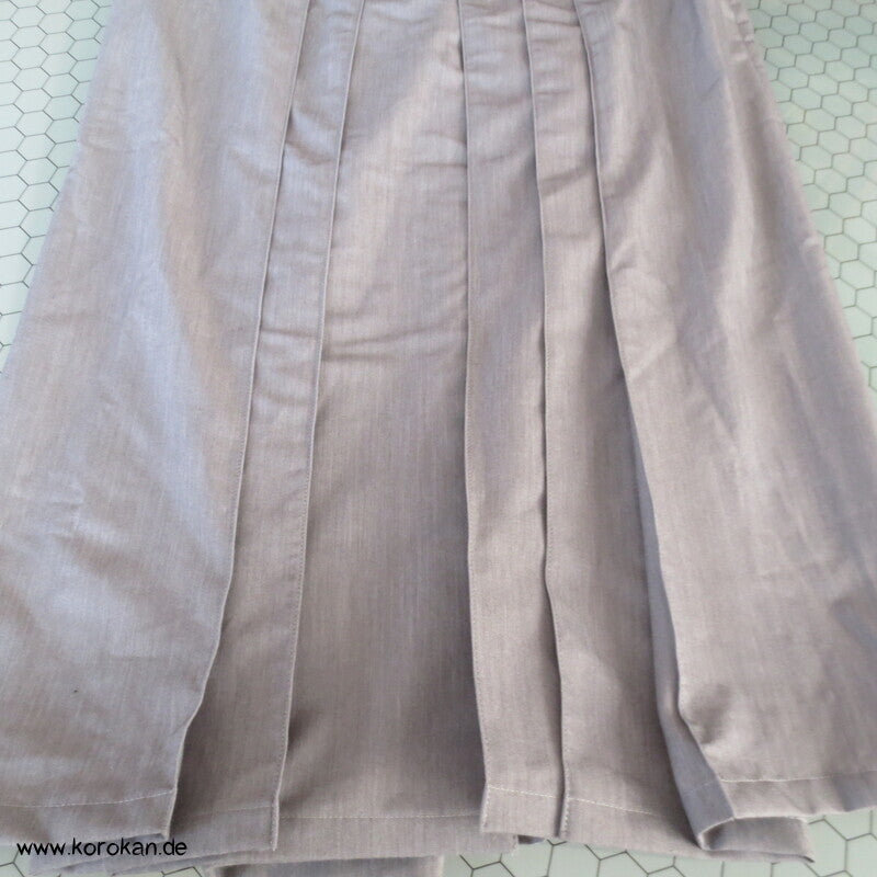 hellgrau melierte Hakama - Umanori Polyester Kimono Hose