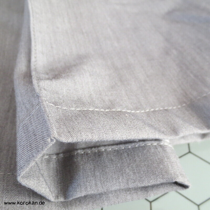 hellgrau melierte Hakama - Umanori Polyester Kimono Hose