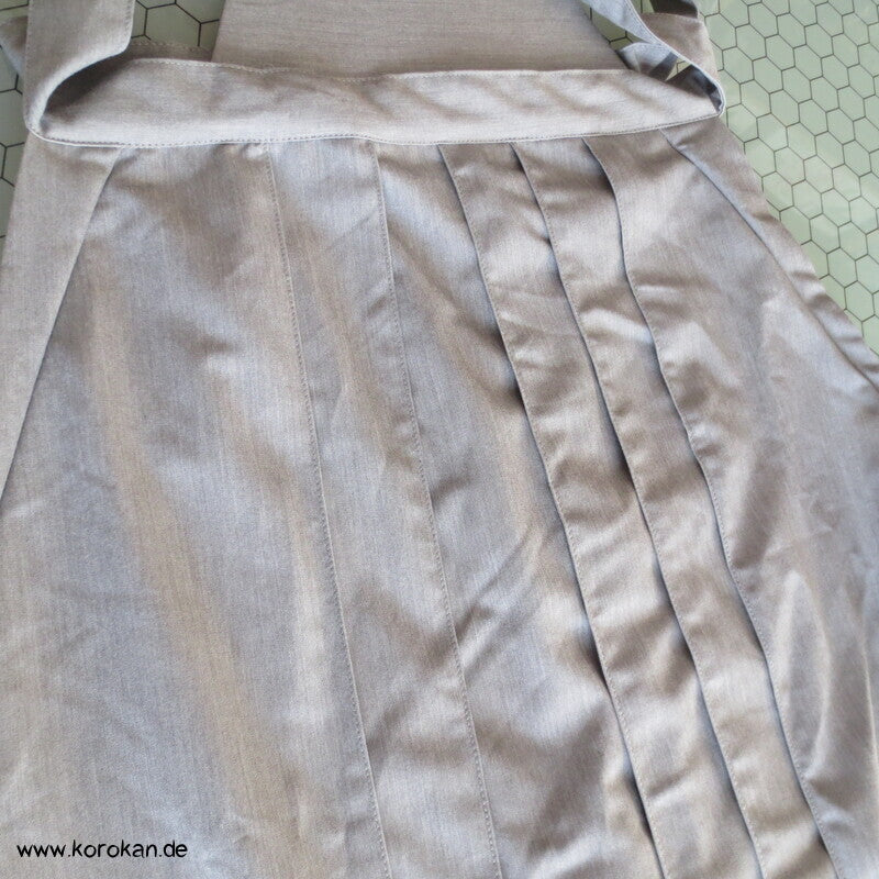 hellgrau melierte Hakama - Umanori Polyester Kimono Hose